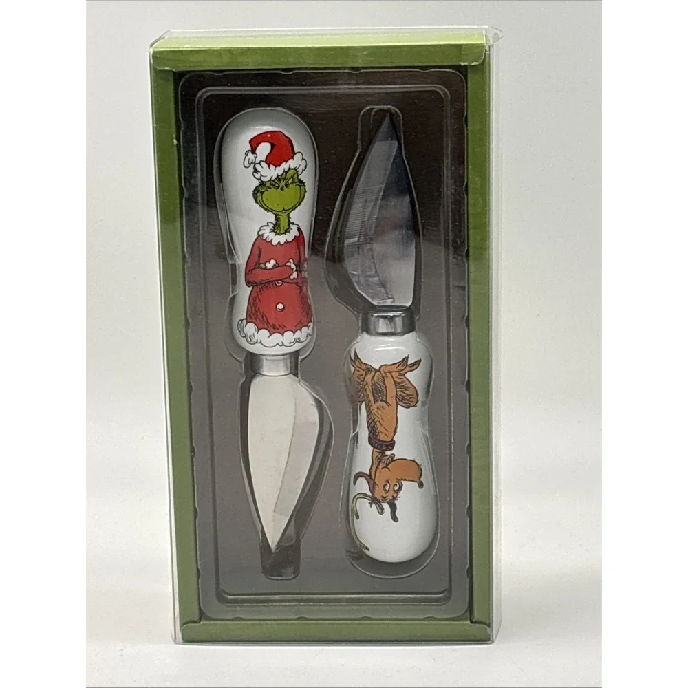 Dr. Seuss The Grinch And Max Spreading Knives Stainless Steel Ceramic Dept 56